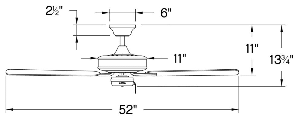 Hinkley Metro 52" Indoor Dual Mount Ceiling Fan, Brushed Nickel