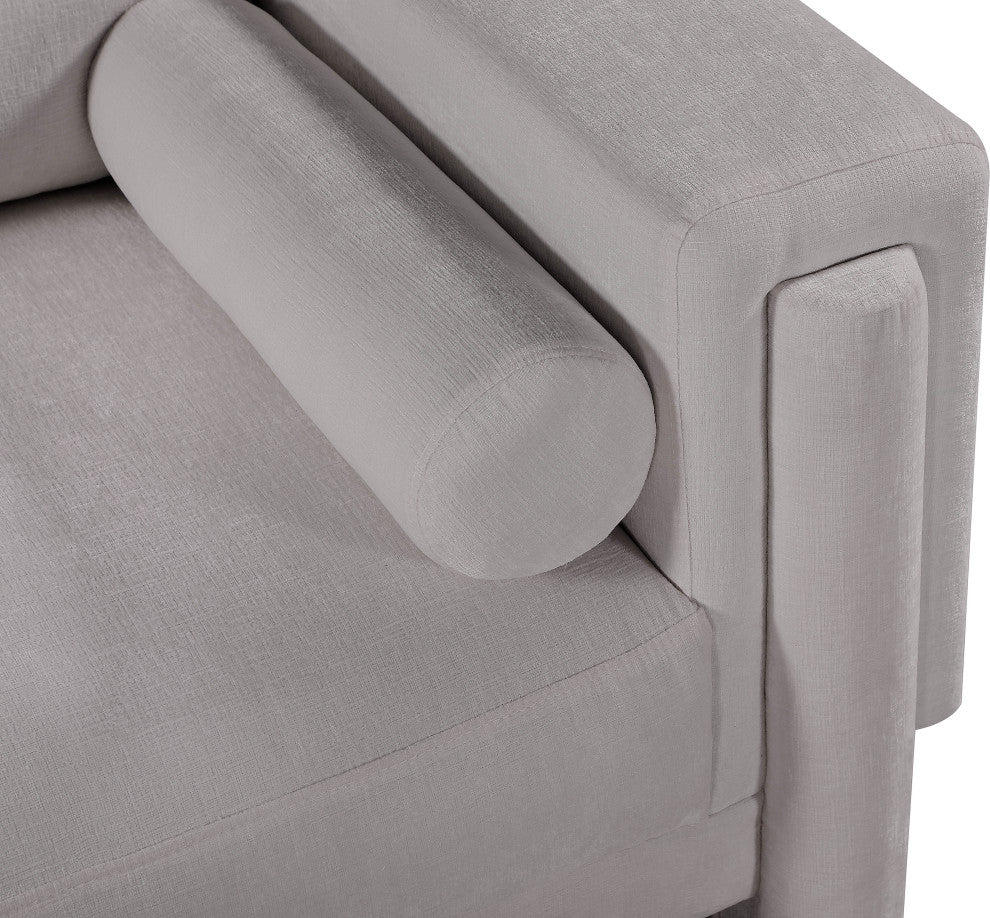 Madeline Chenille Fabric Upholstered Chair, Grey, Loveseat