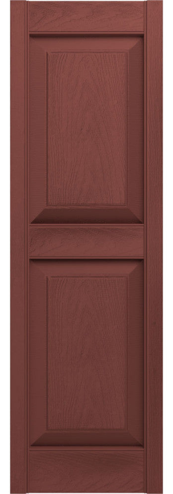 Lifetime Vinyl Standard 2-Equal Raised Panel Shutters, Red 027