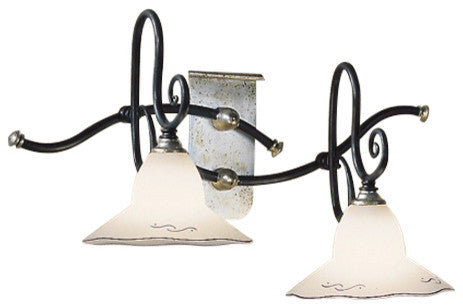 Country Line 1814 Wall Sconce, Verdigris And Rust, Satin Amber