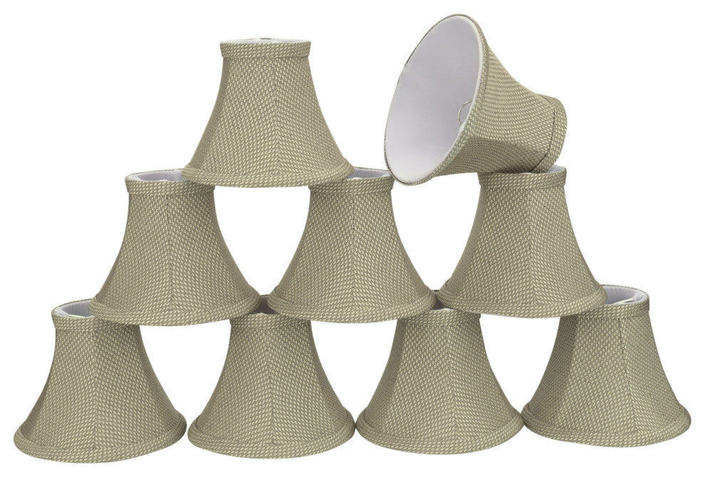 Small Bell Chandelier Clip On Lamp Shade Light Beige 3"x6"x5", Set of 9