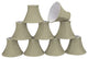 Small Bell Chandelier Clip On Lamp Shade Light Beige 3"x6"x5", Set of 9