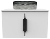 Wildsee Floating Vanity, Tempered Clear Glass Sink, Black Gradient, 24", White