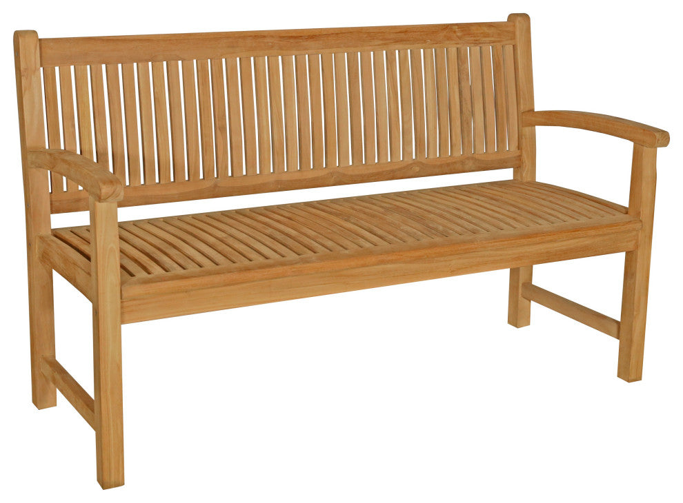 Seven Seas Teak San Juan Outdoor Teak Wood Bench, 5 Foot