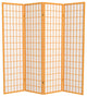 6' Tall Window Pane Shoji Screen, Honey, 4 Panels