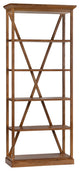 Four Shelf Etagere Bookcase, Warm Brown