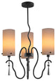 Haley 3-Light Chandelier, Seedy and Plated Amber Glass, Glass, Opal Cylinder Gla