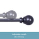 KenneyÂ® Mae 5/8" Standard Decorative Window Curtain Rod, Black, 28-48