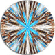 Flowers With Radiating Rays, Abstract Digital Round Metal Wall Art, 36"