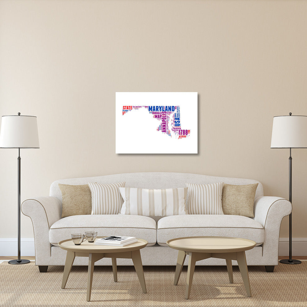 "Maryland Word Cloud Map" Fine Art Print