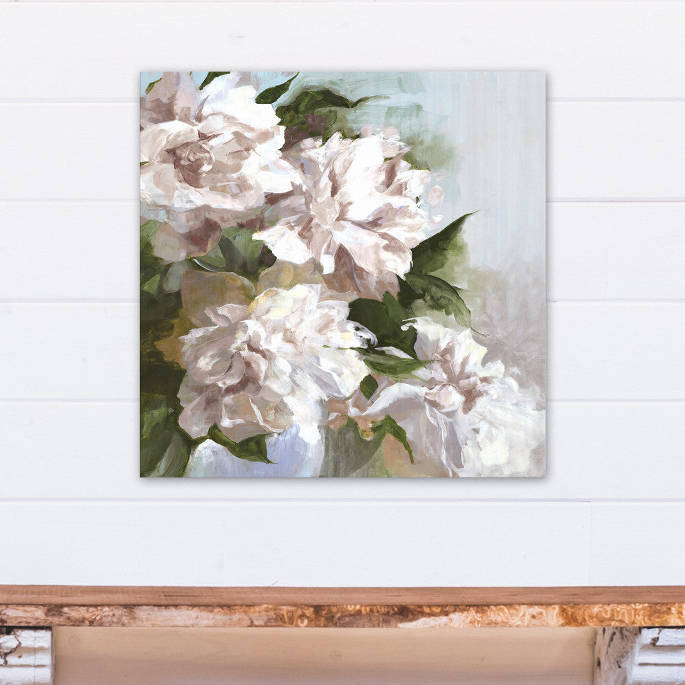 Neutral Painted Blooms 24x24 Canvas Wall Art