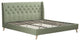 Novogratz Her Majesty King Bed in Light Green Linen