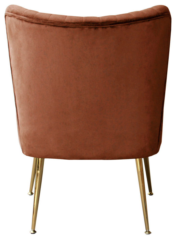 WestinTrends 22" Tufted Velvet Accent Chair for Dining, Living Room, Bedroom, Brown