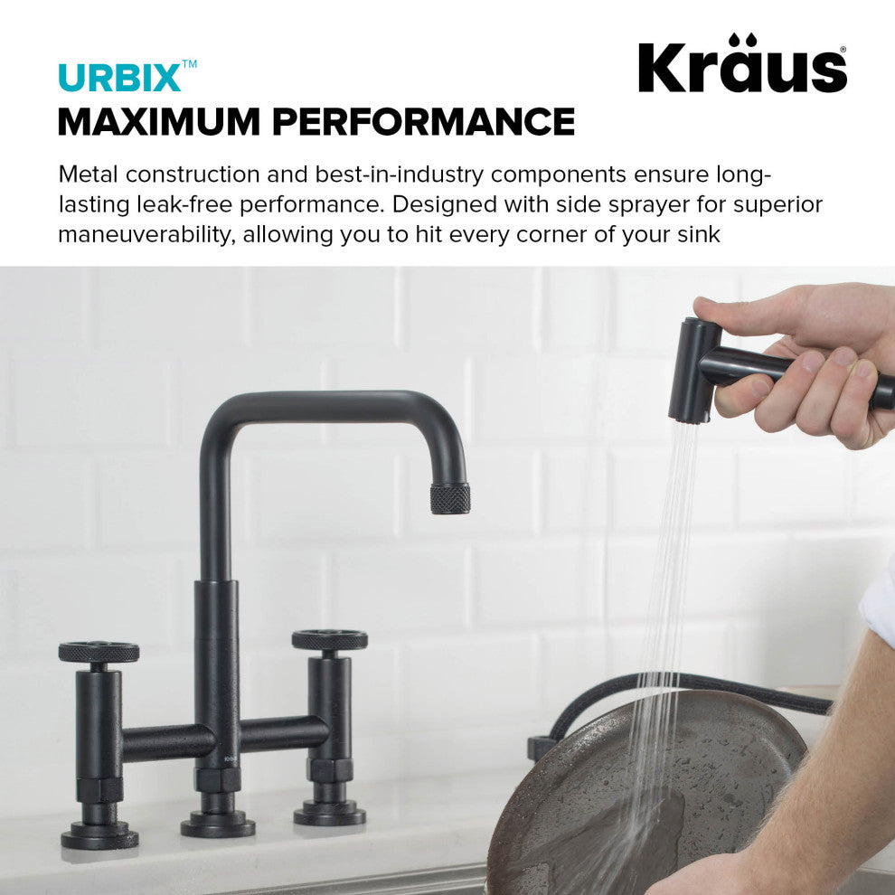 Urbix Bridge Kitchen Faucet, Matte Black