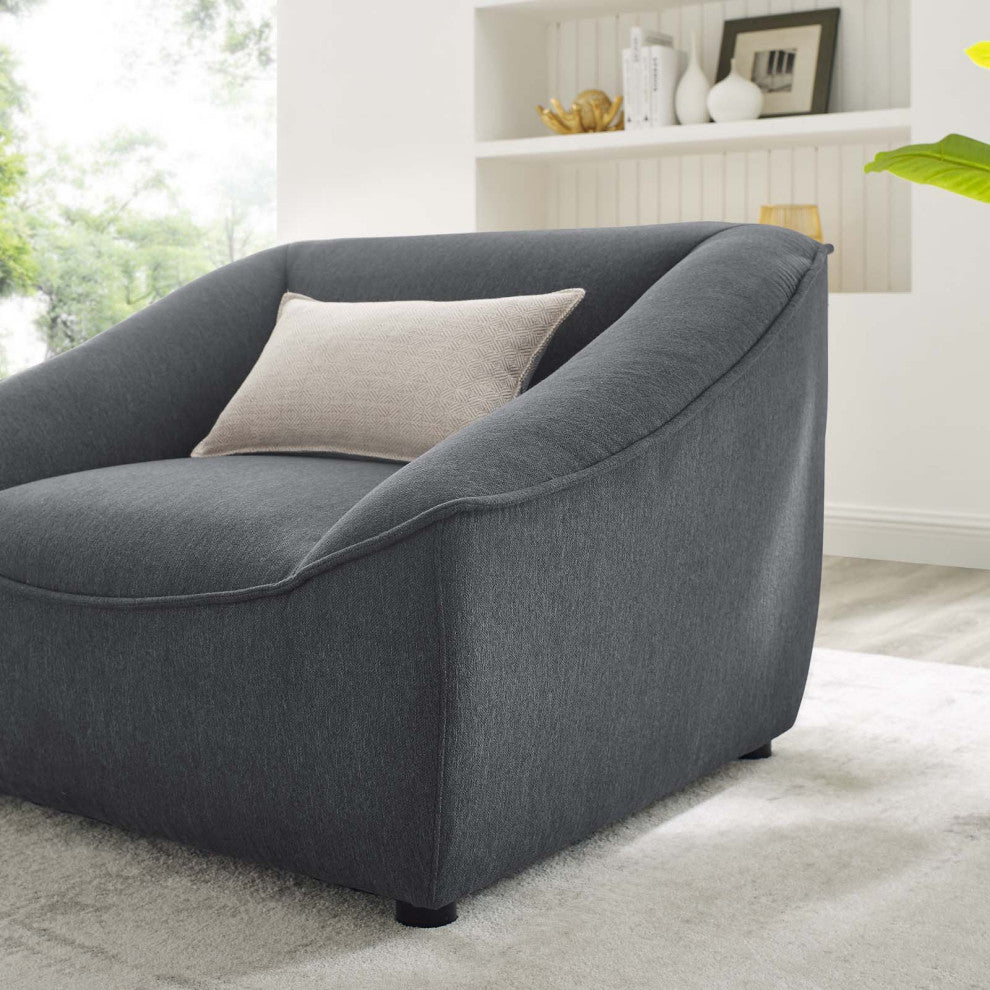 Armchair Accent Chair, Fabric, Dark Gray, Modern, Living Lounge Hospitality
