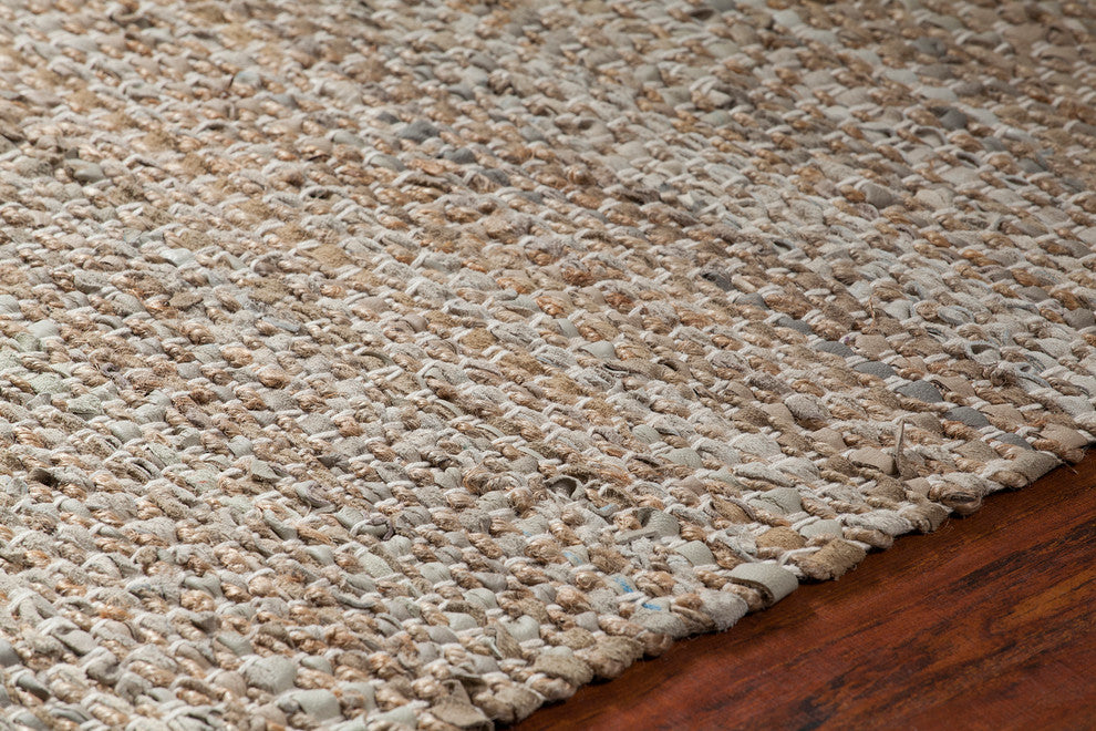 Tenola Handwoven Contemporary Rug, Beige, Rectangular 9''x13''