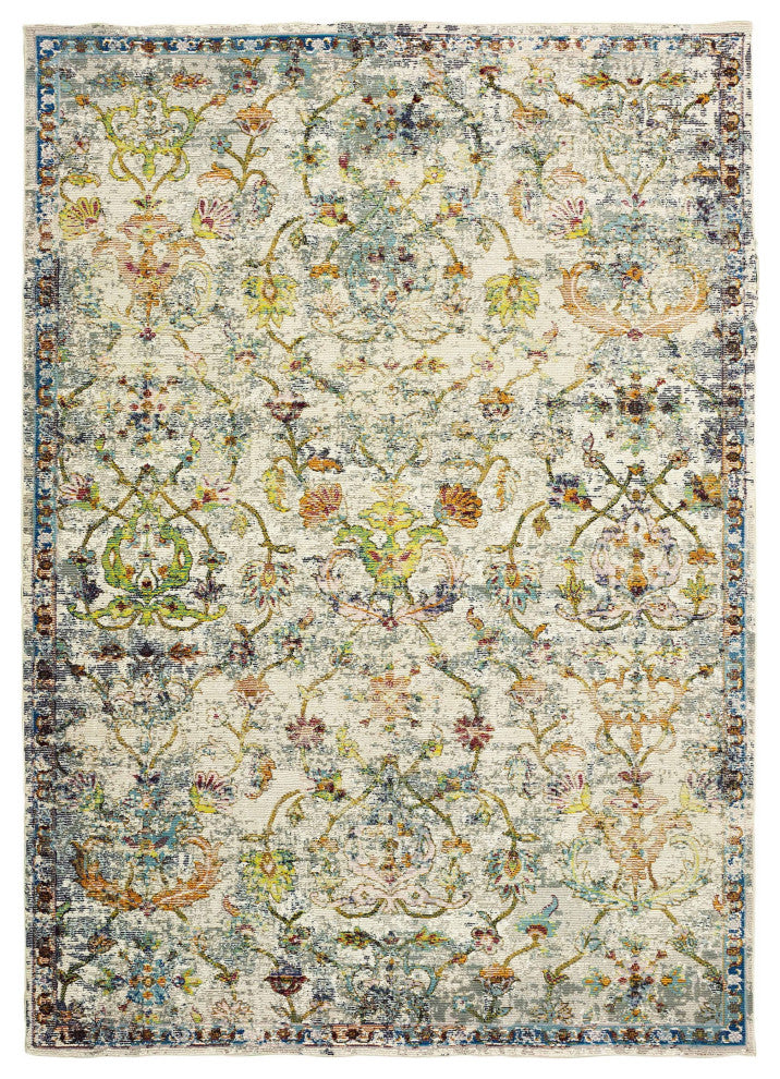 4??x 6??Beige Abstract Garden Area Rug