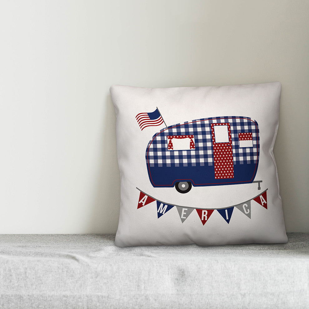 American Camper 18x18 Throw Pillow