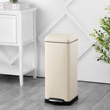Betty Retro 8-Gallon Step-Open Trash Can, Almond