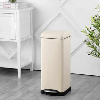 Betty Retro 8-Gallon Step-Open Trash Can, Almond