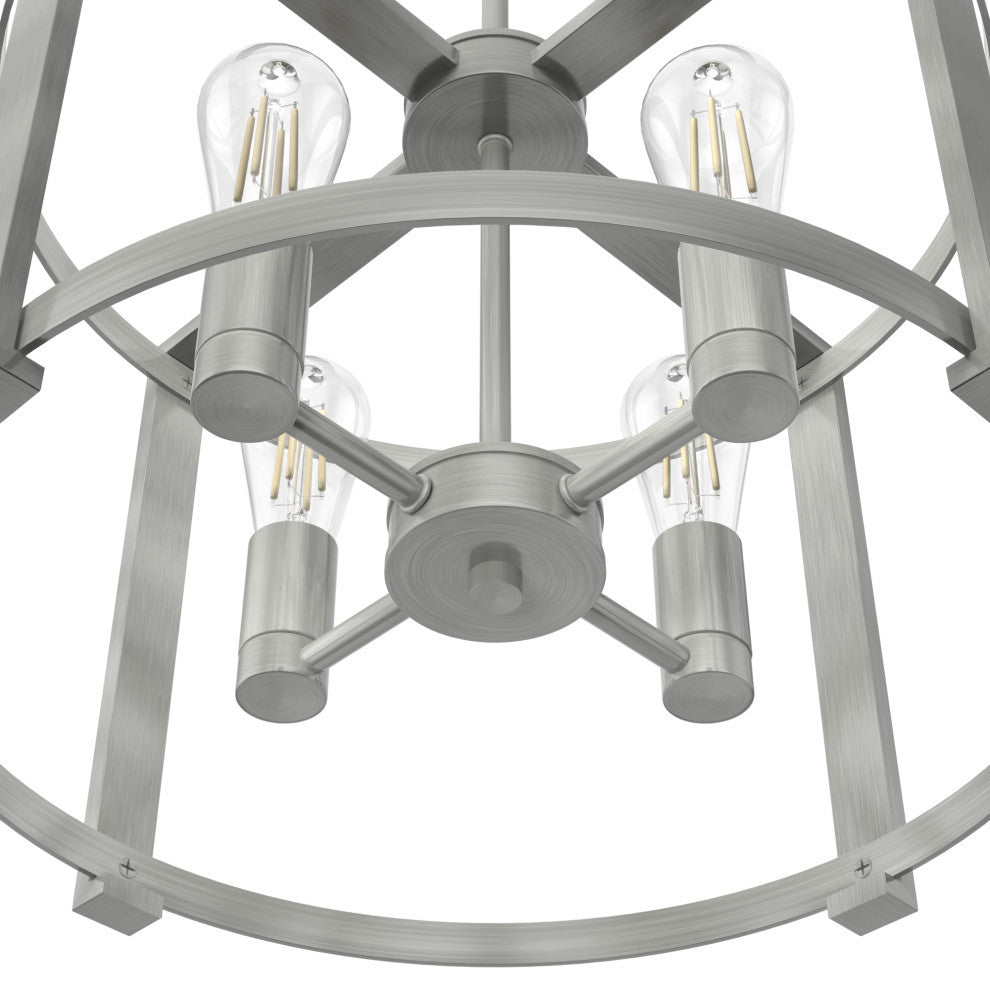 Hunter Astwood Brushed Nickel 4-Light Chandelier Light Fixture
