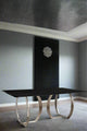 Monique Glass Top Chrome Dining Table for 6
