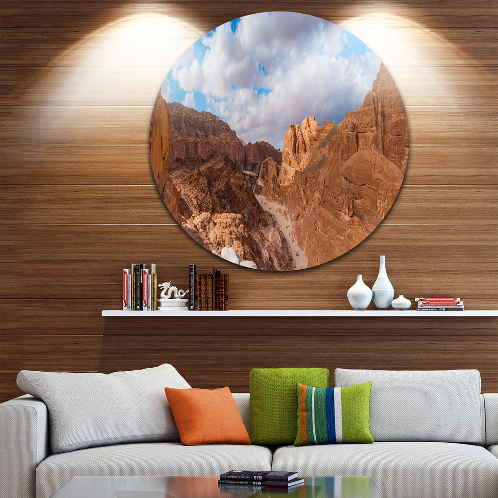 White Canyon At South Sinai Egypt, Landscape Disc Metal Wall Art, 11"