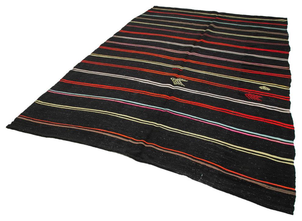 Rug N Carpet - Handmade Anatolian 7' 0'' x 10' 7'' Vintage Goat Hair Kilim Rug