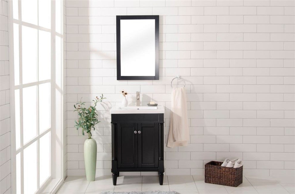 Legion Furniture Evarly Single-Sink Vanity, Espresso, 24"