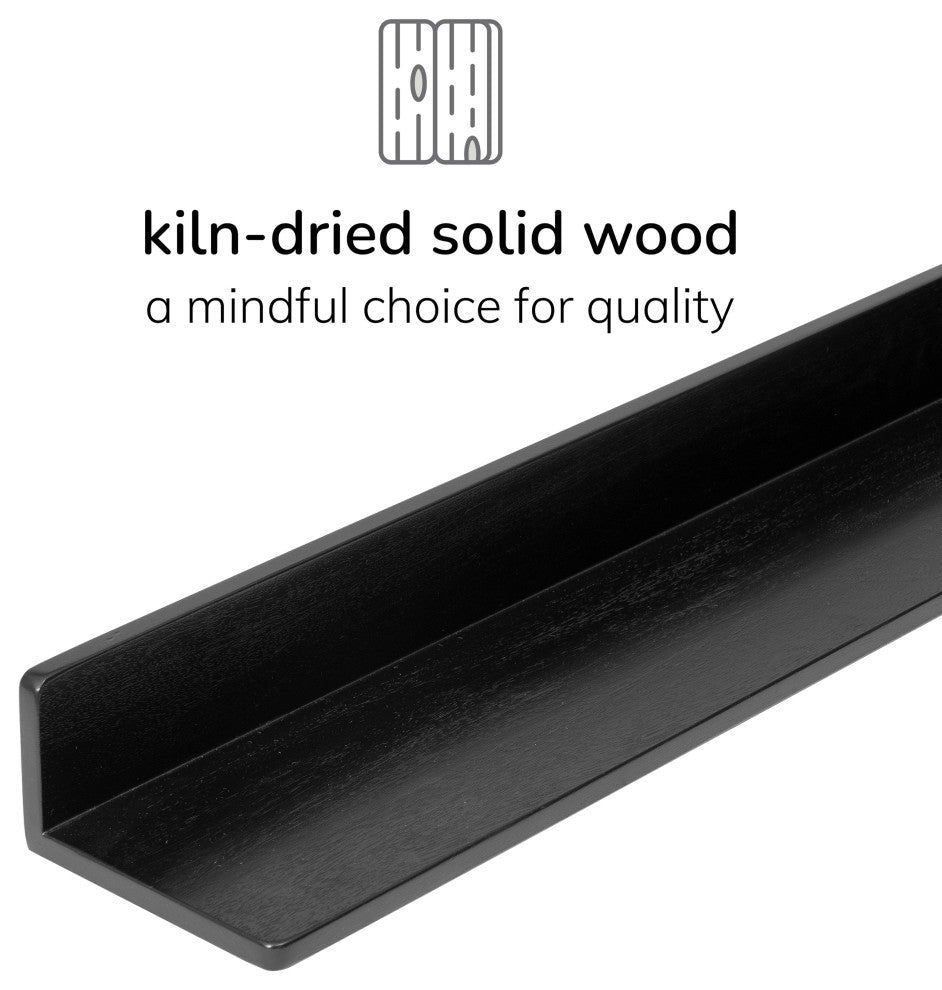 Yung Wall Mounted Shelves, Black, 24"
