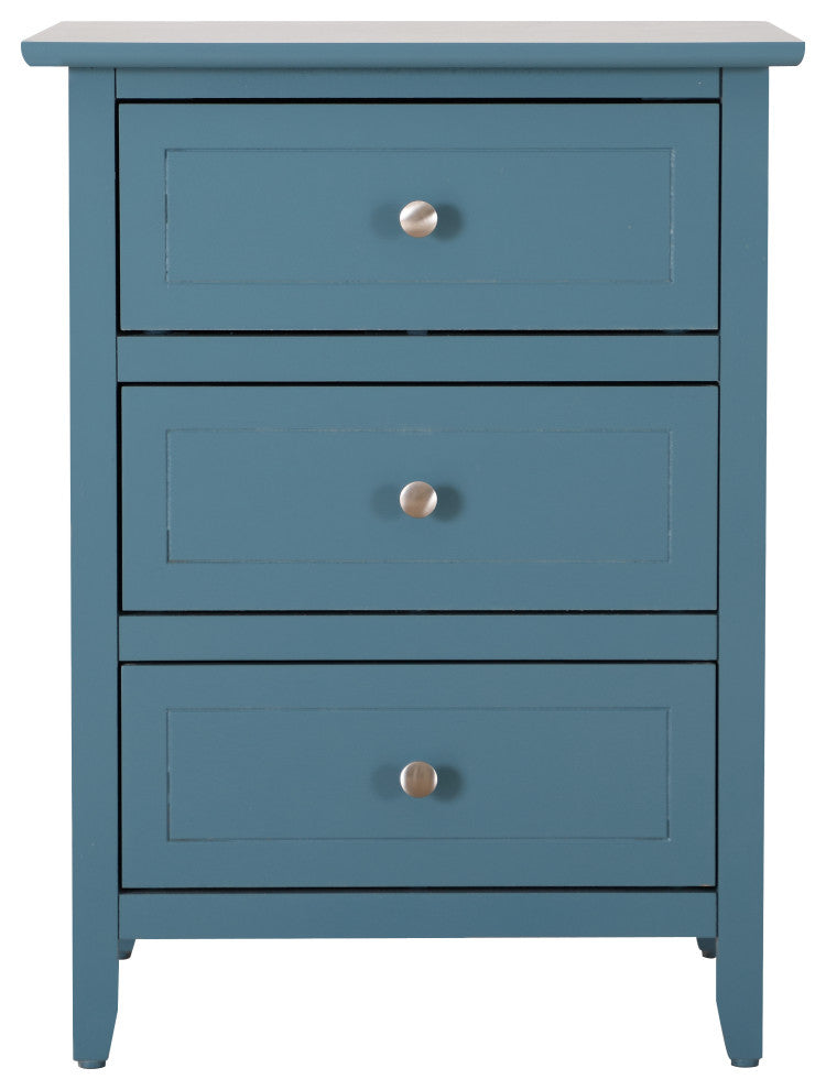 Drake 3-Drawer Nightstand, Teal