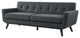 Sofa, Charcoal Gray, Fabric, Modern, Mid Century Hotel Lounge Cafe Lobby