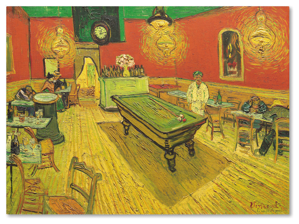 Vincent van Gogh 'Night Caf? with Pool Table' Canvas Art, 47 x 35
