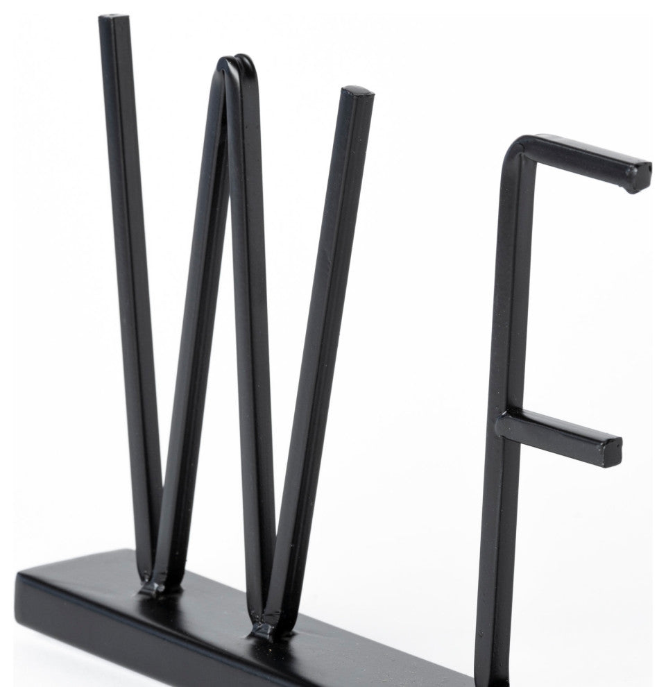 Welcome 24Lx1W Black Metal Sign