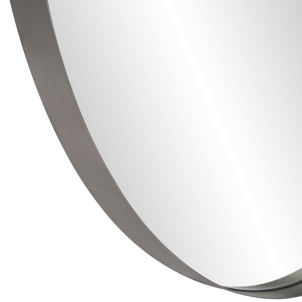 Howard Elliott Steele Silver Round Mirror