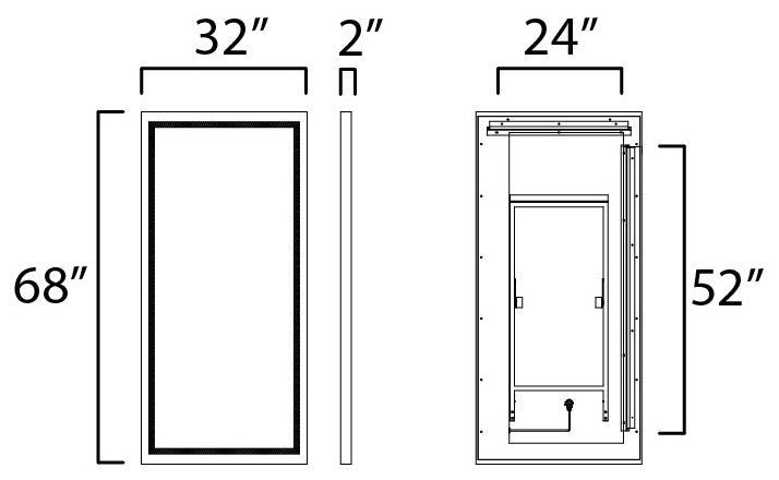 ET2 E42057 Sawyer 32"W x 68"H Rectangular Flat Framed Accent - Oak
