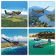 Fighter Planes Stone Coasters, Set of 8