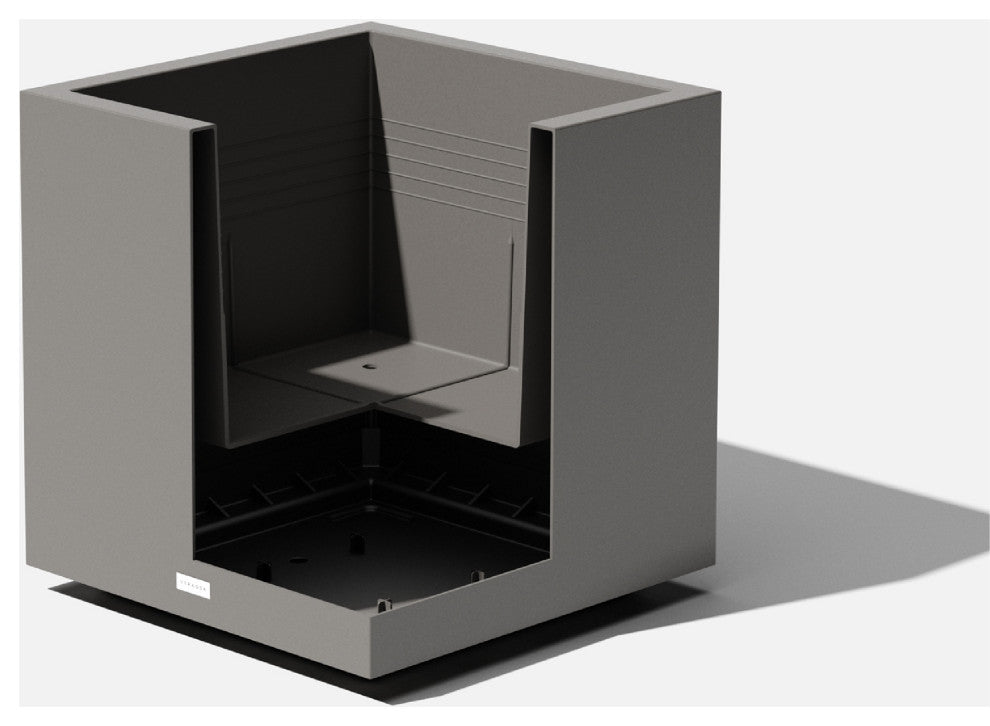 Veradek Block Series Cube Planter, Grey, Medium