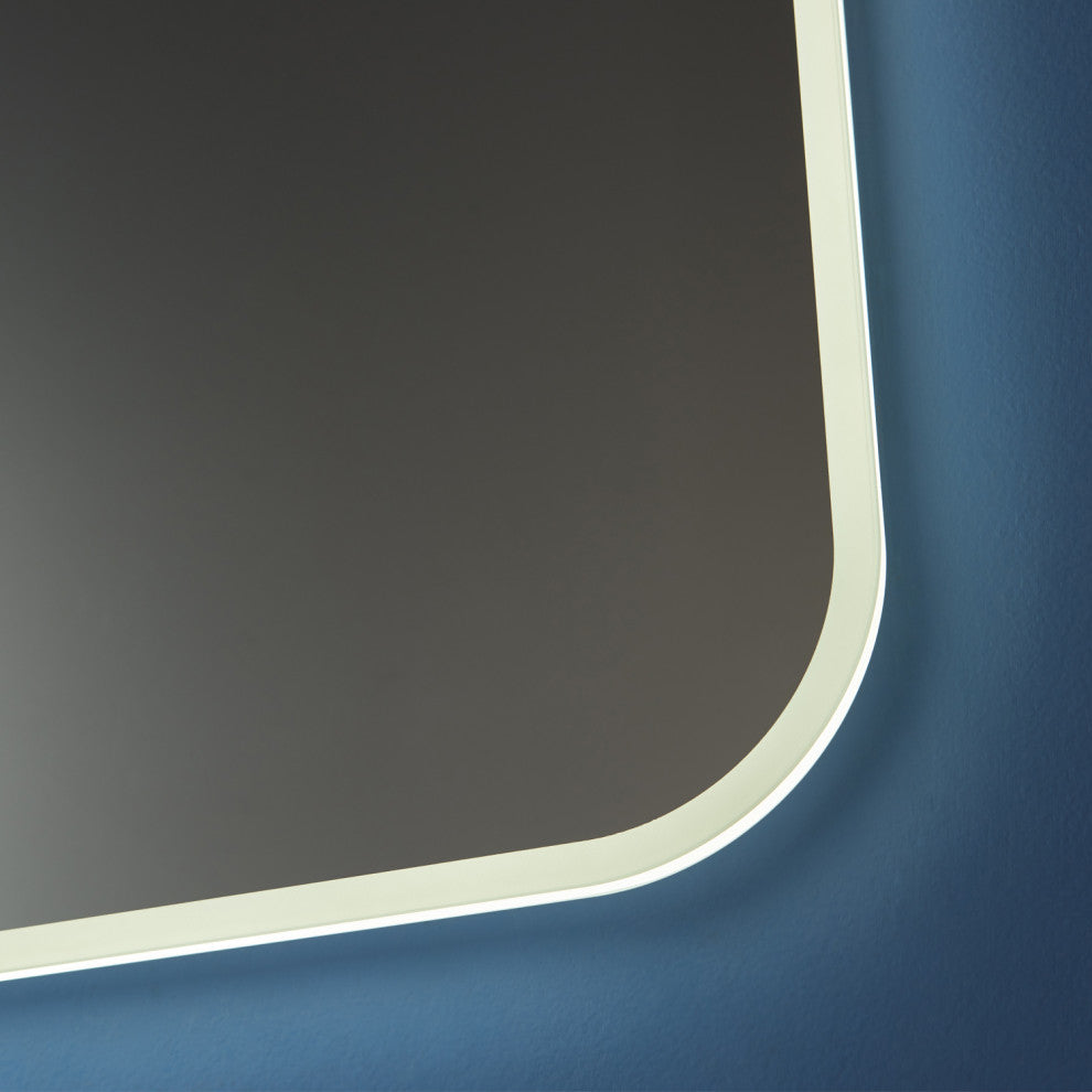 Horizontal Wall Mounted LED Modern and Contemporary Bathroom Mirror, 24 Inch