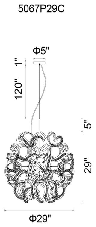 Swivel 18 Light Chandelier With Chrome Finish