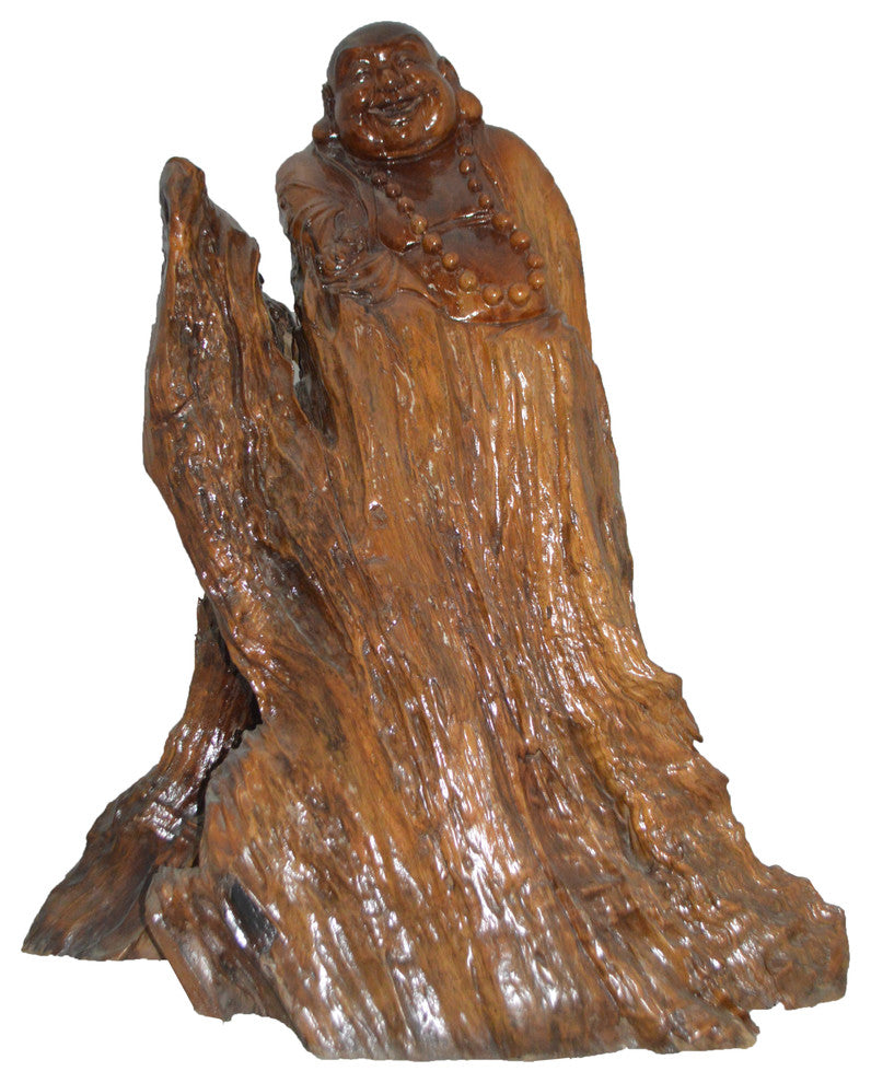 Wood Carved Buddha CC7 -  Size: 32"L x 17"W x 35"H.
