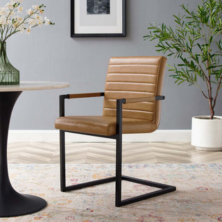 Savoy Vegan Leather Dining Chairs - Set of 2-Tan