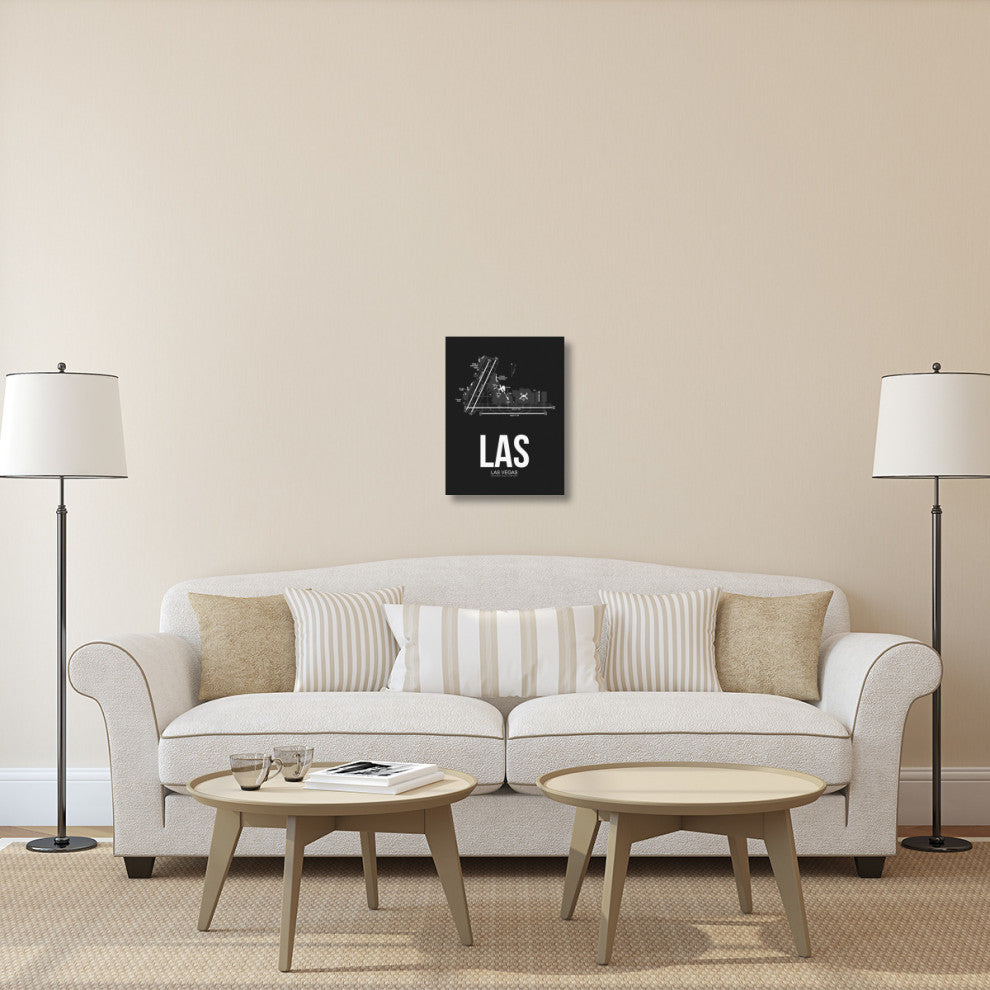"LAS Las Vegas Airport Black" Fine Art Print