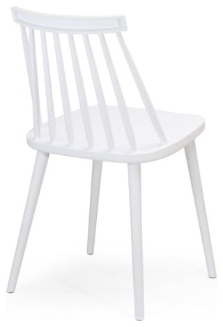 GDF Studio Farmhouse Spindle Back Dining Chairs, Polypropylene, Set of 2, White