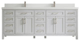 Cambridge 84 Double Sink Bath Vanity in Coventry Gray 2" White Quartz