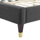 Tufted Platform Bed Frame, Full Size, Velvet, Gray, Modern Contemporary