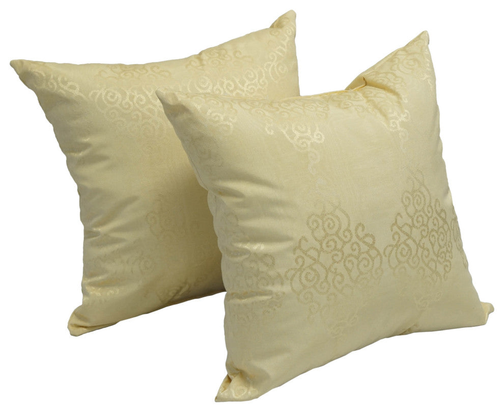 17" Jacquard Throw Pillows With Inserts, Set of 2, King Henry