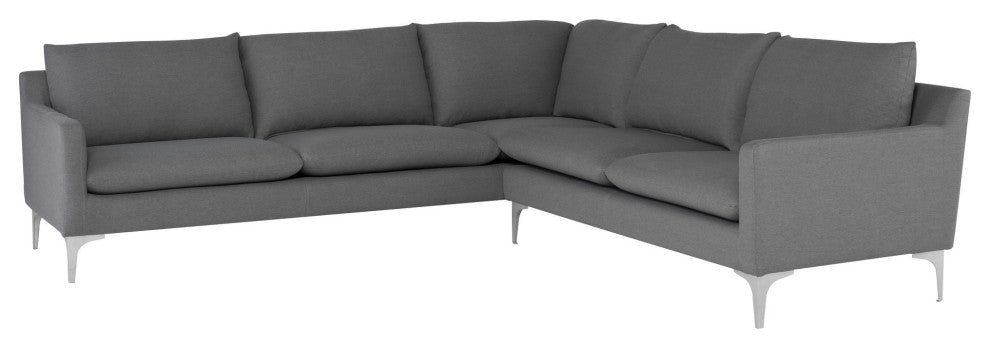 Anders Slate Grey Fabric Sectional Sofa, HGSC646