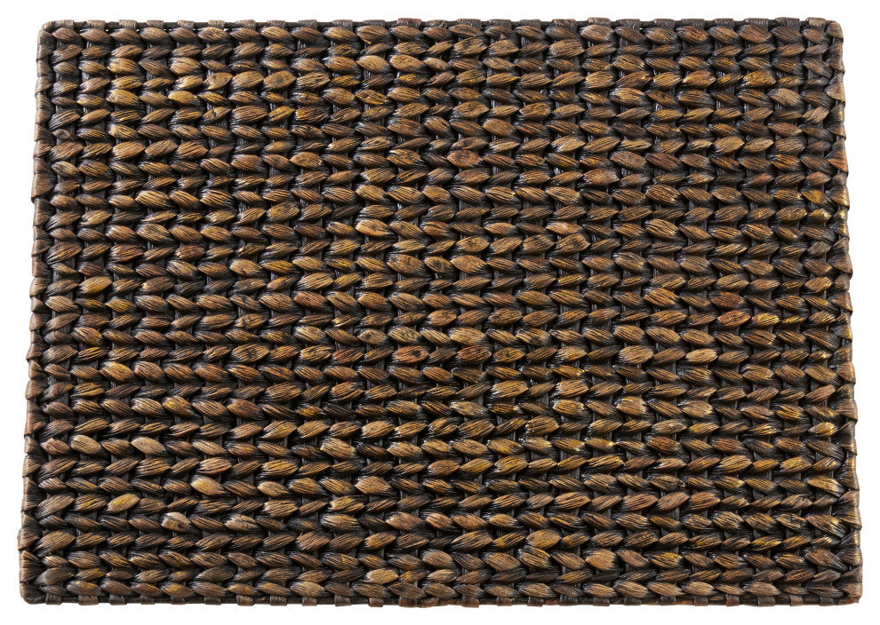 Water Hyacinth Woven Placemats, Set of 4, 14"x19", Black