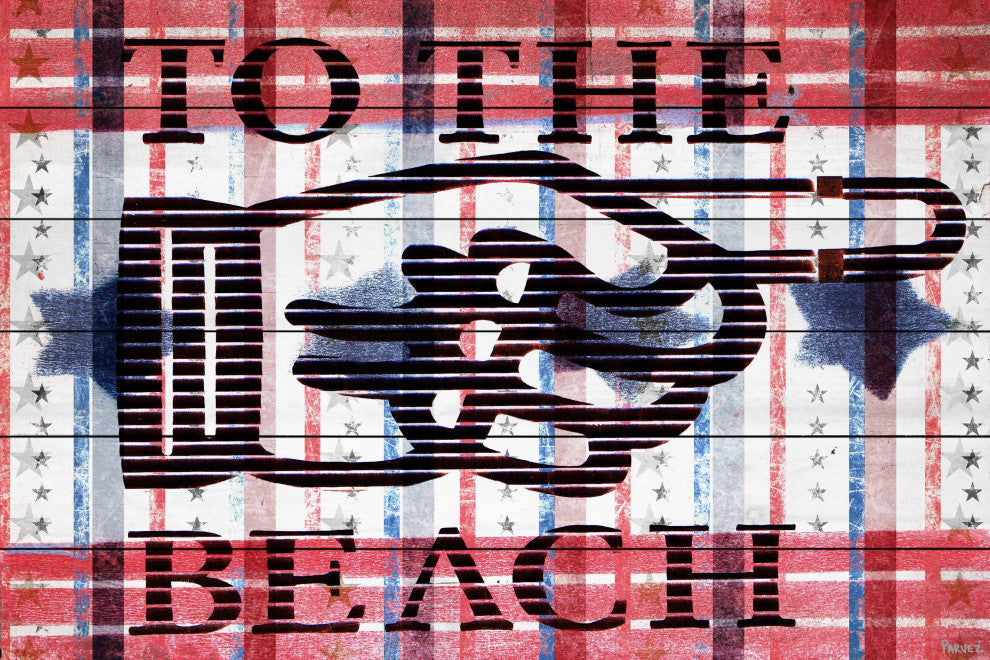 "Beach Pointer" Print on White Wood, 60"x40"